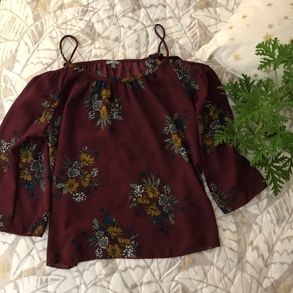 Maroon Floral Printed Blouse